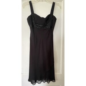 S.L. Fashions Petite Little Black Cocktail Dress Sleeveless Size 8P
